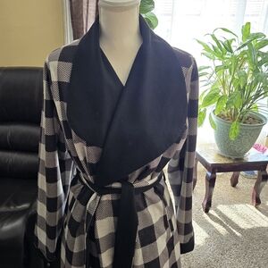 Shinestar Black and White Checkered Coat